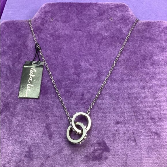 Cookie Lee Rhinestone Rings Necklace - Picture 1 of 3
